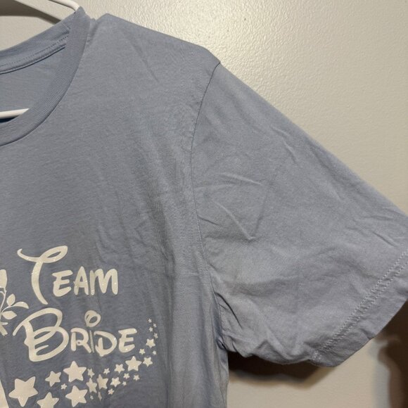 Team Bride T-Shirt Belle Beauty and Beast Large Blue Cotton Short Sleeve - Picture 4 of 7